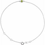Platinum Natural Peridot Bezel-Set Solitaire 6 1/2-7 1/2" Bracelet