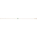 14K Rose Gold Natural Emerald Bezel-Set Solitaire 6 1/2-7 1/2" Bracelet