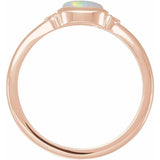14K Rose Gold Natural Ethiopian Opal & .03 CTW Natural Diamond Ring