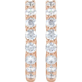 14K Rose Gold 2 CTW Natural Diamond Inside-Outside Hinged 20 mm Hoop Earrings
