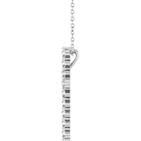 Sterling Silver 1/2 CTW Natural Diamond Cross 16-18" Necklace