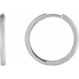 Platinum Hinged 18 mm Hoop Earrings