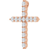 14K Rose Gold 3/4 CTW Natural Diamond Cross Pendant