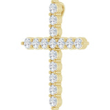 14K Yellow Gold 3/4 CTW Natural Diamond Cross Pendant