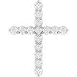 Sterling Silver 3/4 CTW Natural Diamond Cross Pendant