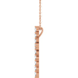 14K Rose Gold 3/4 CTW Natural Diamond Cross 16-18" Necklace