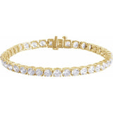 14K Yellow Gold 12 CTW Lab-Grown Diamond Line 7" Bracelet