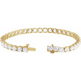 14K Yellow Gold 12 CTW Lab-Grown Diamond Line 7" Bracelet