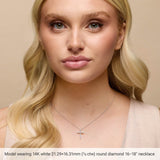 14K Yellow Gold 1/4 CTW Lab-Grown Diamond Cross 16-18" Necklace