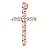 14K Rose Gold 1/2 CTW Lab-Grown Diamond Cross Pendant
