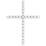 14K White Gold 1 CTW Lab-Grown Diamond Cross Pendant