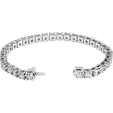 14K White Gold 10 CTW Lab-Grown Diamond Line 7 1/4" Bracelet