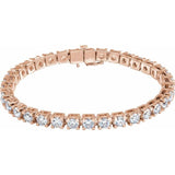 14K Rose Gold 10 CTW Lab-Grown Diamond Line 7 1/4" Bracelet