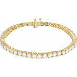 14K Yellow Gold 7 CTW Lab-Grown Diamond Line 7" Bracelet