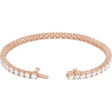 14K Rose Gold 7 CTW Lab-Grown Diamond Line 7" Bracelet