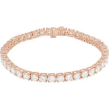 14K Rose Gold 10 CTW Lab-Grown Diamond Line 7" Bracelet