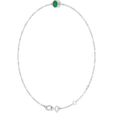 14K White Gold Natural Emerald 6 1/2-7 1/2" Bracelet