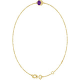 14K Yellow Gold Natural Amethyst 6 1/2-7 1/2" Bracelet