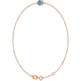14K Rose Gold Natural Blue Zircon 6 1/2-7 1/2" Bracelet