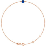 14K Rose Gold Lab-Grown Blue Sapphire 6 1/2-7 1/2" Bracelet