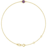 14K Yellow Gold Lab-Grown Alexandrite 6 1/2-7 1/2" Bracelet
