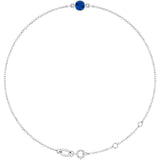 14K White Gold Natural Blue Sapphire 6 1/2-7 1/2" Bracelet
