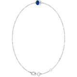 14K White Gold Natural Blue Sapphire 6 1/2-7 1/2" Bracelet