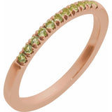 14K Rose Gold Natural Peridot Stackable Ring