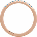 14K Rose Gold Natural London Blue Topaz Stackable Ring