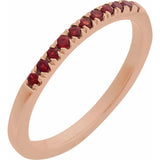 14K Rose Gold Natural Mozambique Garnet Stackable Ring