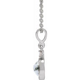 Sterling Silver 6 mm Natural Moss Agate & .03 CTW Natural Diamond 16-18" Necklace