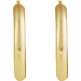 14K Yellow Gold Round Tube 35 mm Hoop Earrings