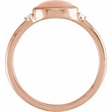 14K Rose Gold Natural Pink Coral & .03 CTW Natural Diamond Ring