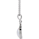 Sterling Silver 12x10 mm Natural White Opal & .03 CT Natural Diamond 16-18" Necklace
