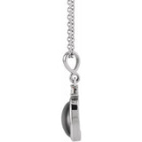 Platinum 5x3 mm Natural Black Onyx & .03 CT Natural Diamond 16-18" Necklace