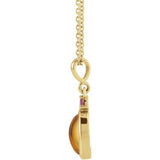 14K Yellow Gold 5x3 mm Natural Citrine & Natural Pink Tourmaline 16-18" Necklace