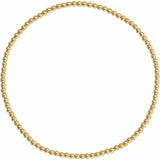 14K Yellow Gold-Filled 2 mm Elastic Bead 6 1/2" Bracelet