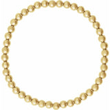 14K Yellow Gold-Filled 4 mm Elastic Bead 6 1/2" Bracelet