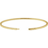 14K Yellow Gold 2 CTW Natural Diamond  Flexible Bangle 7" Bracelet