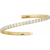 14K Yellow Gold 4 CTW Natural Diamond  Flexible Bangle 7" Bracelet