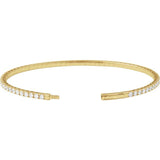 14K Yellow Gold 3 CTW Lab-Grown Diamond Flexible Bangle 7" Bracelet