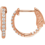 14K Rose Gold 1/4 CTW Lab-Grown Diamond Inside-Outside 14.5 mm Hinged Hoop Earrings