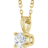 14K Yellow Gold 1/4 CT Natural Diamond 18" Necklace