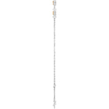 14K White Gold Natural Citrine Bezel-Set 3-Stone 6 1/2-7 1/2" Bracelet