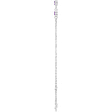 14K White Gold Natural Amethyst Bezel-Set 3-Stone 6 1/2-7 1/2" Bracelet
