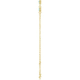 14K Yellow Gold Natural Aquamarine Bezel-Set 3-Stone 6 1/2-7 1/2" Bracelet