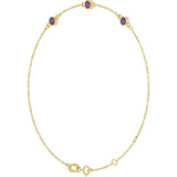 14K Yellow Gold Lab-Grown Alexandrite Bezel-Set 3-Stone 6 1/2-7 1/2" Bracelet