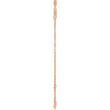 14K Rose Gold Natural White Sapphire Bezel-Set 3-Stone 6 1/2-7 1/2" Bracelet