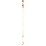 14K Rose Gold Natural Mozambique Garnet Bezel-Set 3-Stone 6 1/2-7 1/2" Bracelet