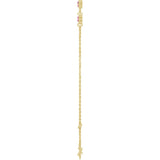 14K Yellow Gold Natural Pink Tourmaline Bezel-Set 3-Stone 6 1/2-7 1/2" Bracelet